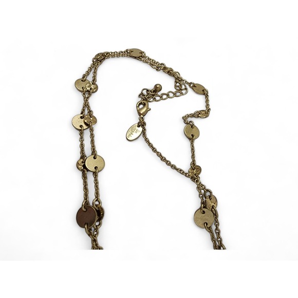 Lia Sophia Rhythm Necklace Delicate Disc Extra Long Gold Toned Layering (40-43") - Picture 3 of 7